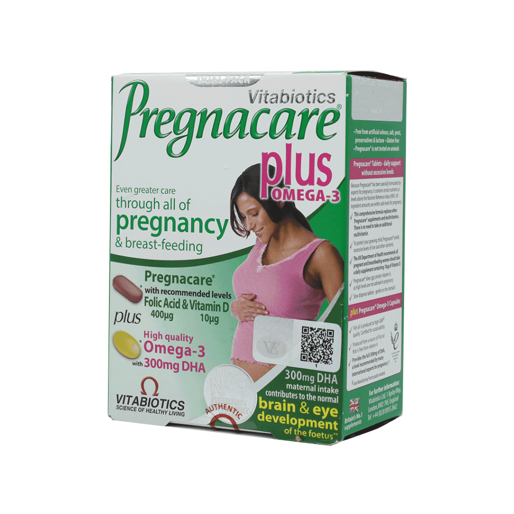 Viên Uống Pregnacare Plus Omega 3 Vitabiotics Hỗ Trợ Bổ Sung Vitamin, Khoáng Chất, Tăng Cường Sức Đề Kháng – 4 Vỉ x 14 Viên