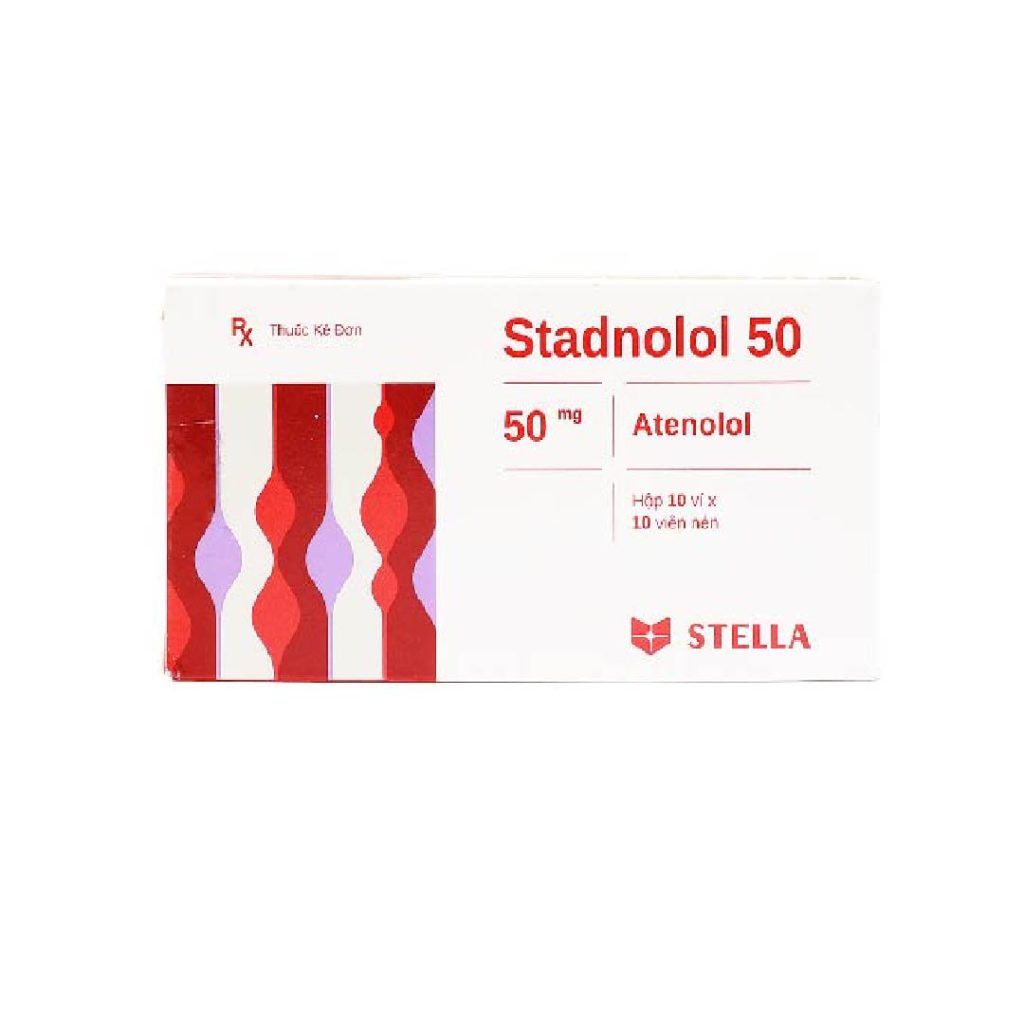 Thuốc viên nén Stadnolol 50mg Stella điều trị tăng huyết áp, nhồi máu cơ tim – 10 vỉ x 10 viên