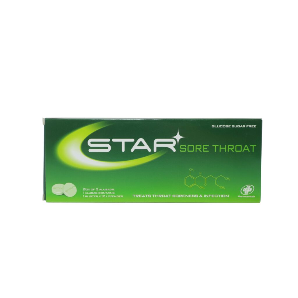 Thuốc viên ngậm Star Sore Throat Ko Đường Opv điều trị viêm họng, viêm nướu – 2 vỉ x 12 viên