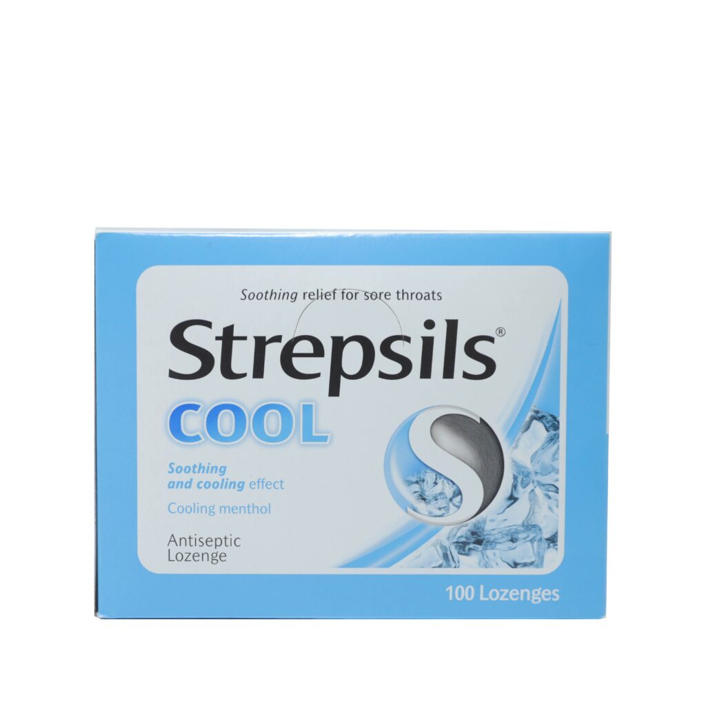 Thuốc viên ngậm Strepsils Cool Soothing And Cooling điều trị đau họng, kháng khuẩn – 50 vỉ x 2 viên