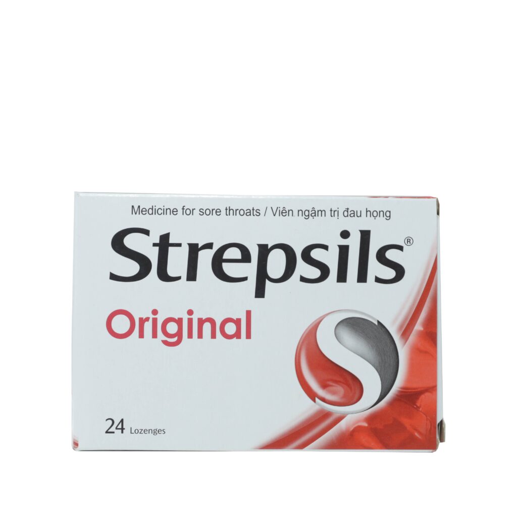 Thuốc viên ngậm Strepsils Original điều trị đau họng, kháng khuẩn – 2 vỉ x 12 viên