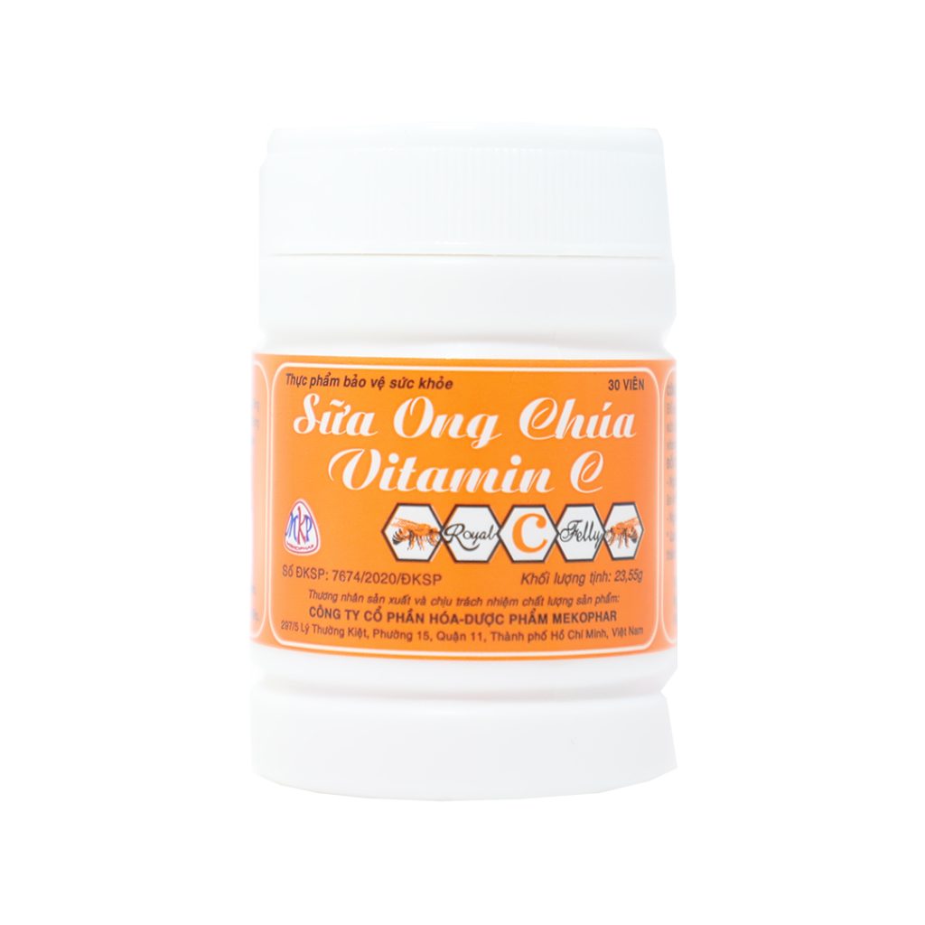 Viên Ngậm Sữa Ong Chúa Vitamin C Mekophar – Lọ 30 Viên