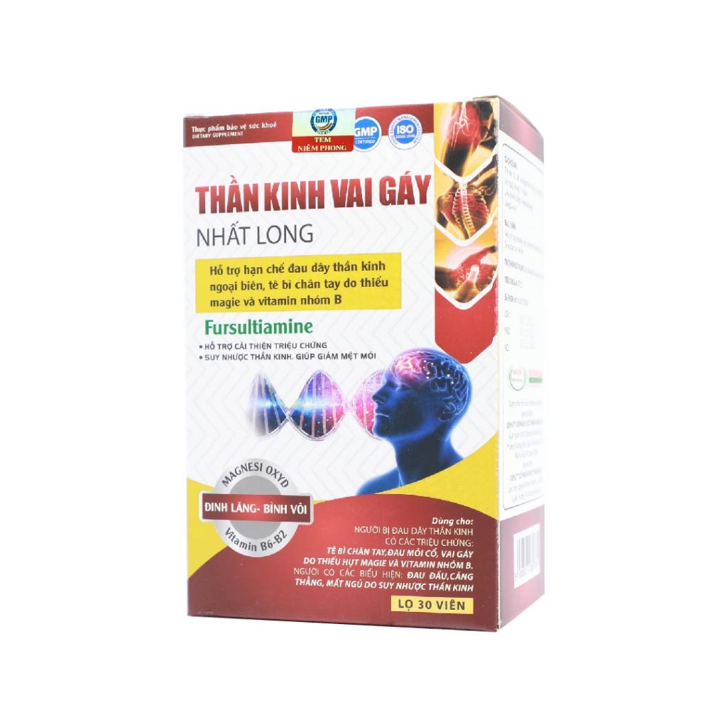 Viên nang mềm Thần Kinh Vai Gáy Nhất Long hỗ trợ cải thiện triệu chứng suy nhược thần kinh – Hộp 30 viên