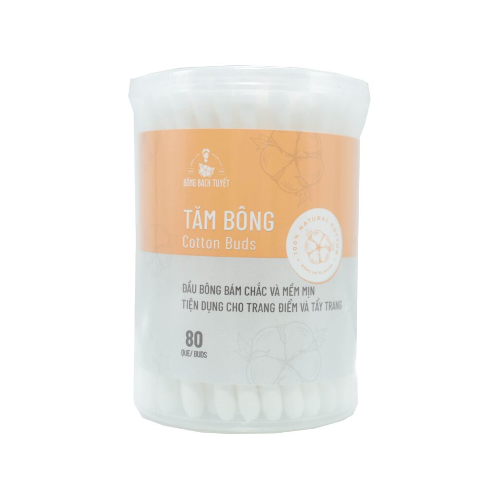 Tăm Bông Kotton Care Bạch Tuyết – Lọ 80 Que