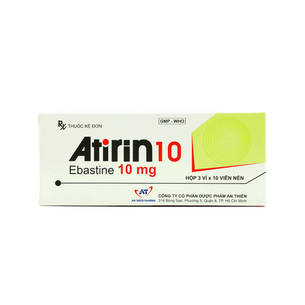 Thuốc Atirin 10mg An Thiên Điều Trị Viêm Mũi Dị Ứng, Ngứa, Mày Đay – Hộp 30 Viên