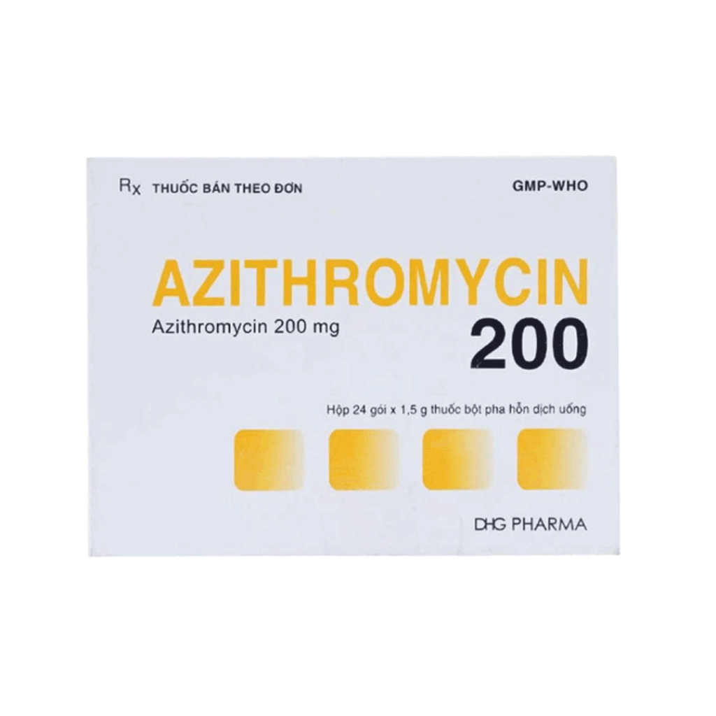 Thuốc Bột Pha Zaromax 200mg DHG Điều Trị Viêm Phế Quản, Viêm Phổi, Nhiễm Khuẩn Răng Miệng – Hộp 24 Gói