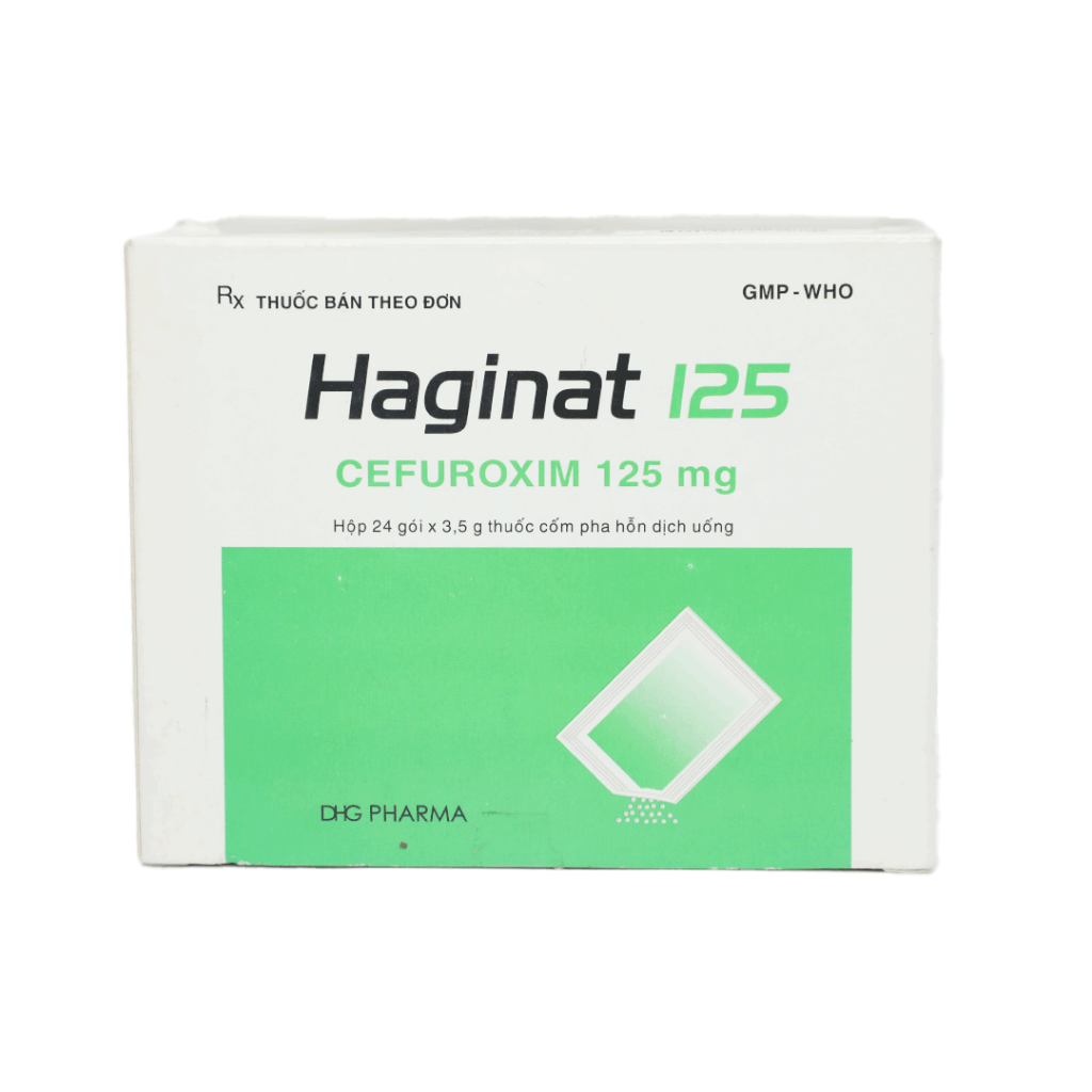 Thuốc Cốm Haginat 125mg DHG Điều Trị Viêm Xoang, Viêm Phổi, Viêm Phế Quản – 24 Gói