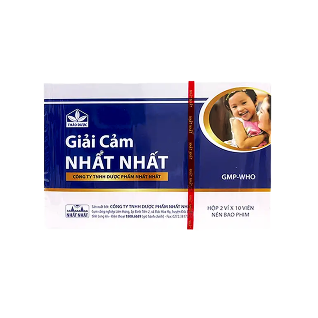 Thuốc Giải Cảm Nhất Nhất Điều Trị Cảm Lạnh, Sốt, Đau Nhức – Hộp 20 Viên