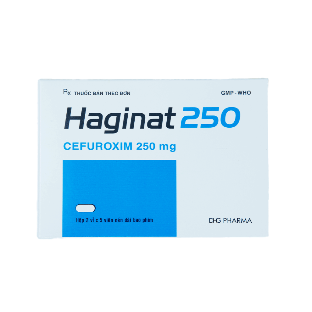 Thuốc Haginat 250mg DHG Điều Trị Viêm Xoang, Viêm Phổi, Viêm Phế Quản – Hộp 10 Viên