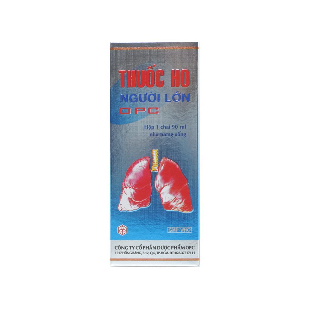 Thuốc siro Ho Người Lớn Opc điều trị nhiễm khuẩn đường hô hấp, đau họng – Chai 90ml