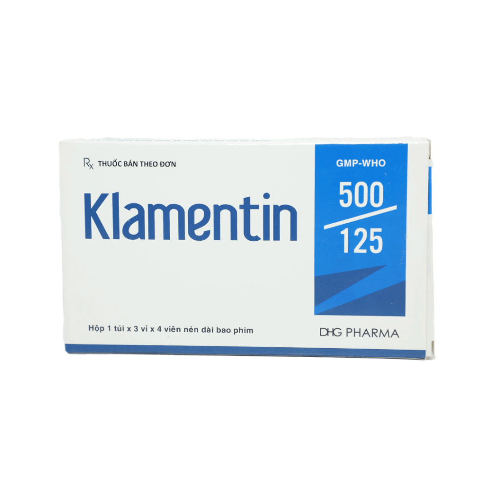 Thuốc Klamentin 625mg DHG Điều Trị Viêm Xoang, Viêm Phổi, Viêm Tai Giữa – Hộp 12 Viên