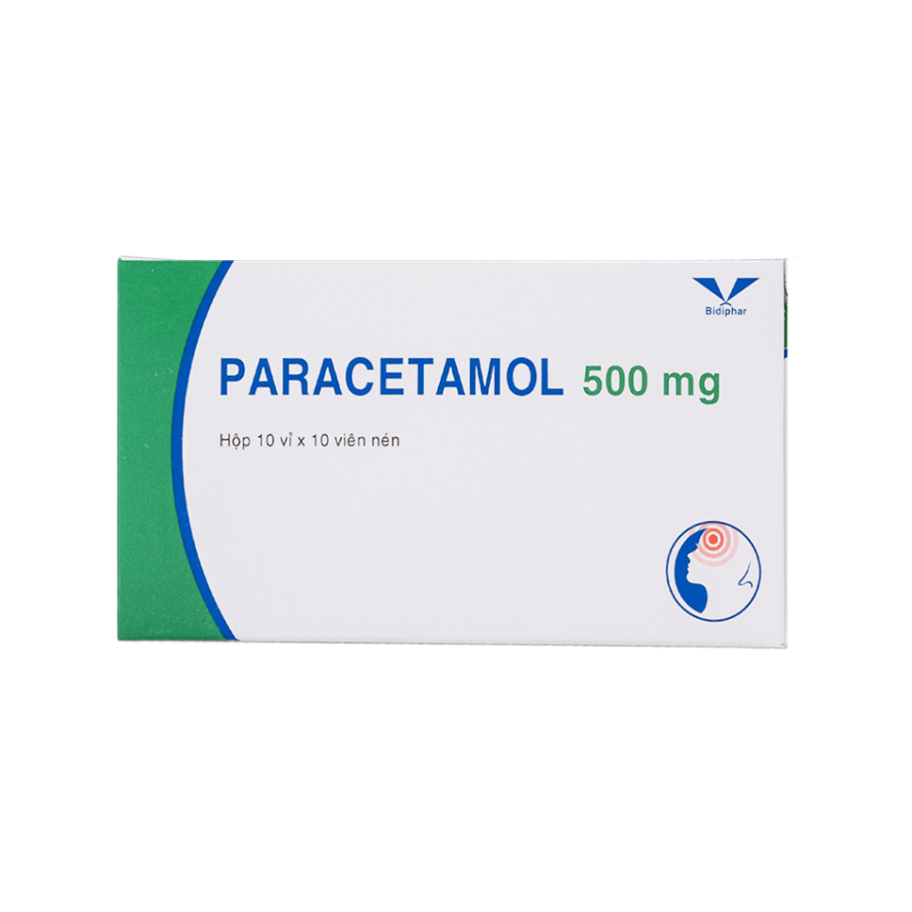 Thuốc Paracetamol 500mg Bidiphar Điều Trị Hạ Sốt, Giảm Đau – Hộp 100 Viên