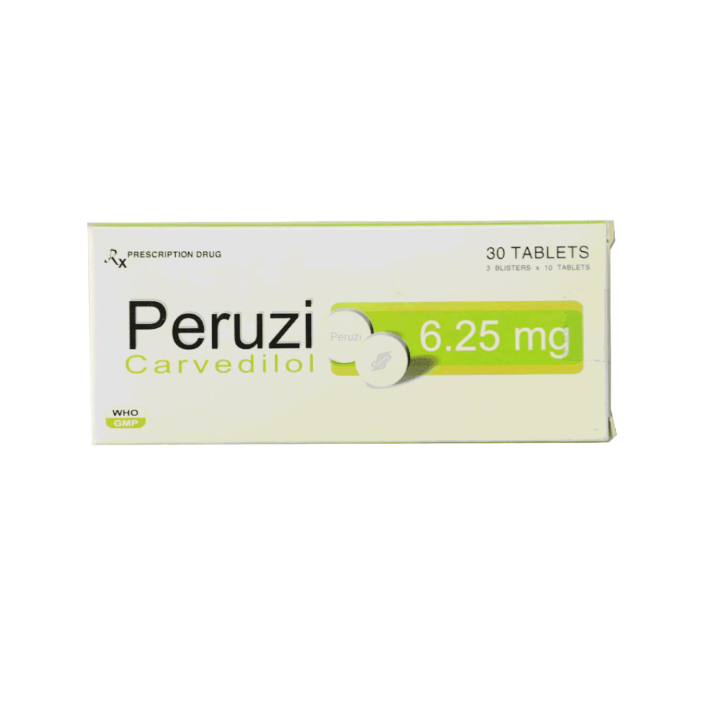 Thuốc Viên Nén Peruzi 6.25 Davi Điều Trị Bệnh Tăng Huyết Áp, Đau Thắt Ngực, Suy Tim – Hộp 30 Viên