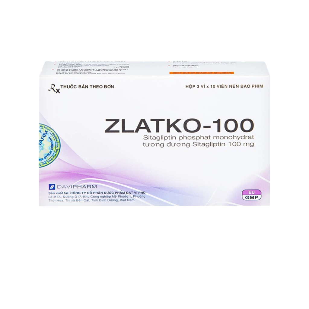 Thuốc Zlatko 100mg Davi Điều Trị Đái Tháo Đường Type 2 – Hộp 30 Viên