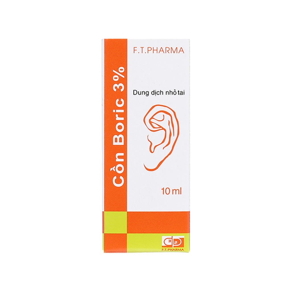 Thuốc Dung Dịch Cồn Boric 3% F.T Điều Trị Phòng Ngừa Viêm Tai – Chai 10ml