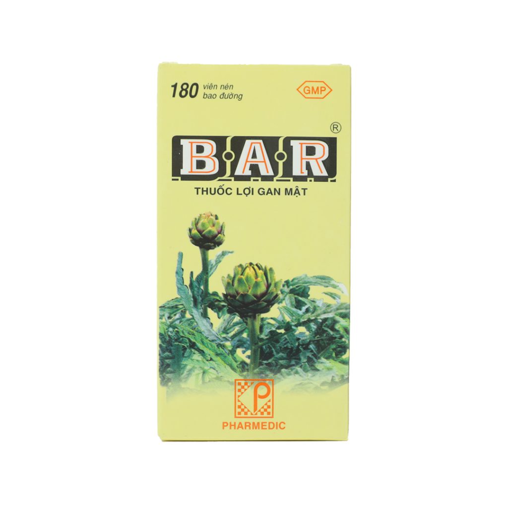 Thuốc viên nén bao đường Bar Pharmedic lợi gan mật – Lọ 180 viên