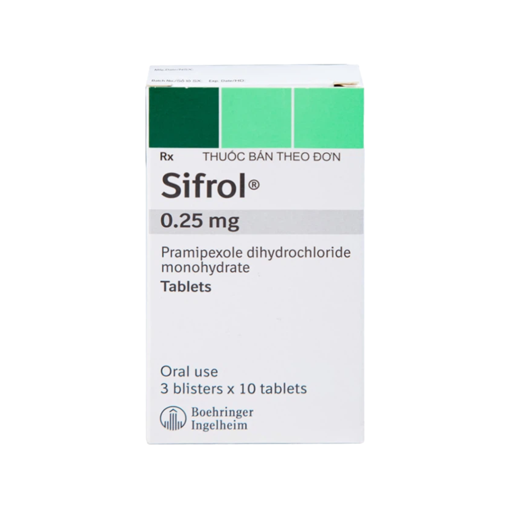 Thuốc Viên Sifrol 0.25mg Boehringer Điều Trị Parkinson, Hội Chứng Chân Không Yên – Hộp 30 Viên