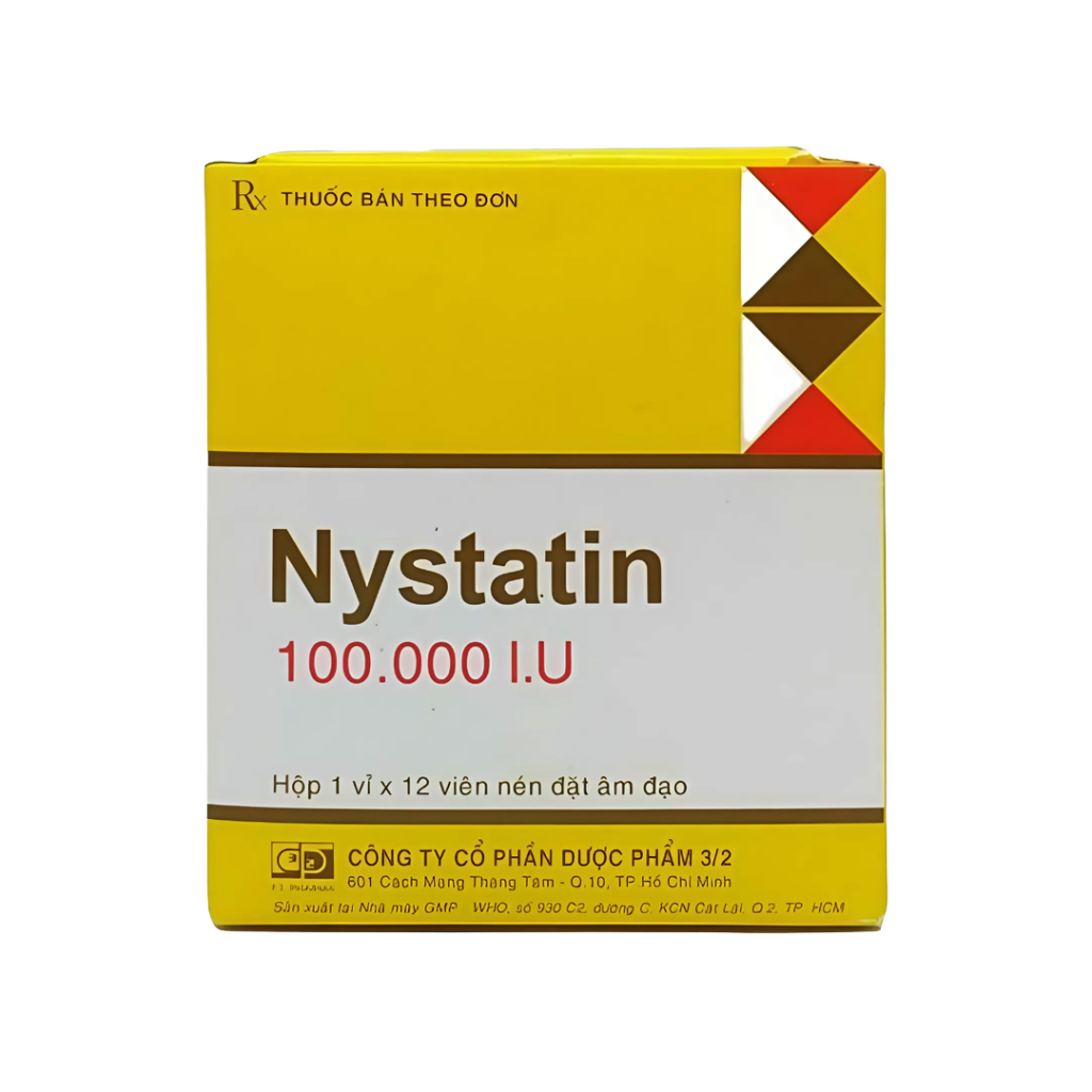 Thuốc Viên Đặt Nystatin 100.000IU Điều Trị Nấm Âm Đạo, Nấm Đường Tiêu Hóa – 1 Vỉ X 12 Viên