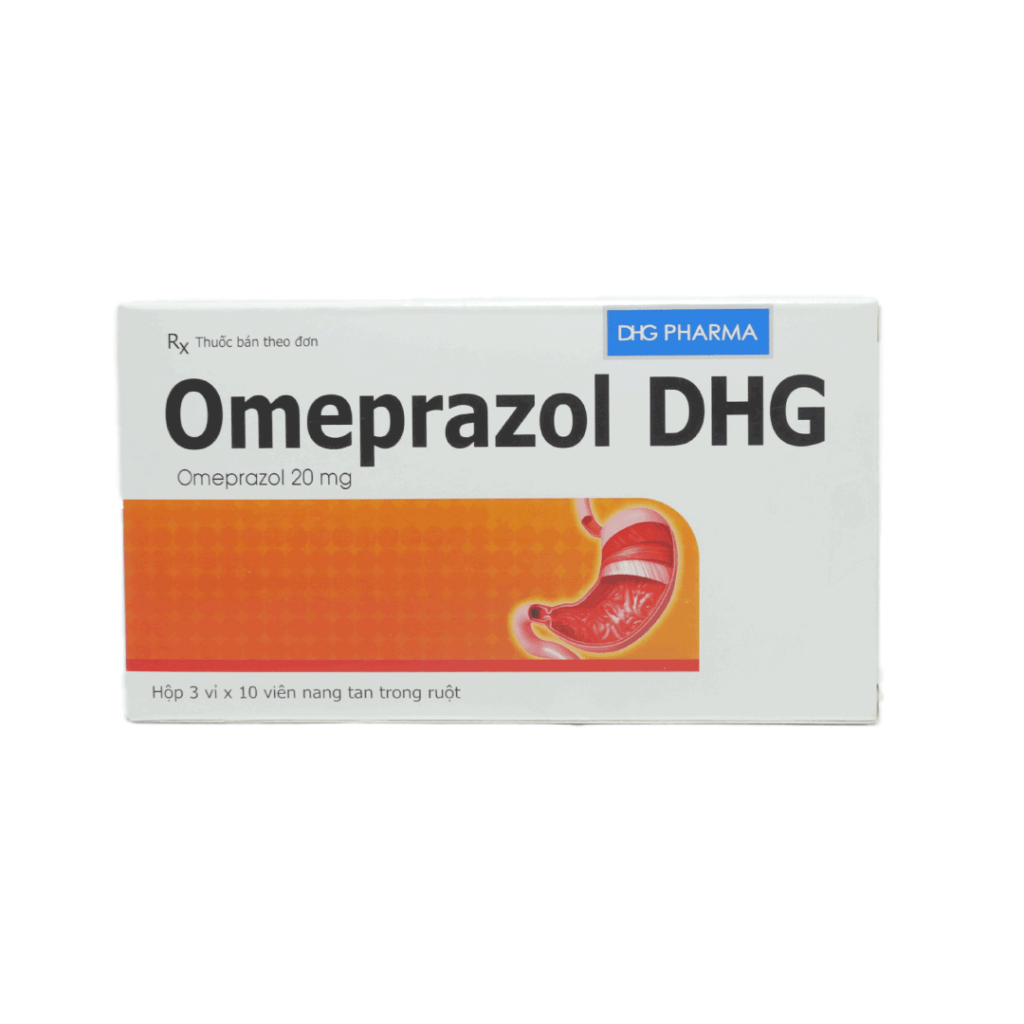 Thuốc Omeprazol 20mg DHG Điều Trị Loét Đường Tiêu Hóa, Trào Ngược Dạ Dày Thực Quản – Hộp 30 Viên