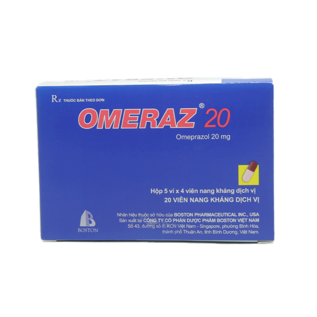 Thuốc Viên Nang Omeraz 20 Boston Điều Trị Loét Đường Tiêu Hóa, Trào Ngược Dạ Dày Thực Quản – 5 Vỉ X 4 Viên