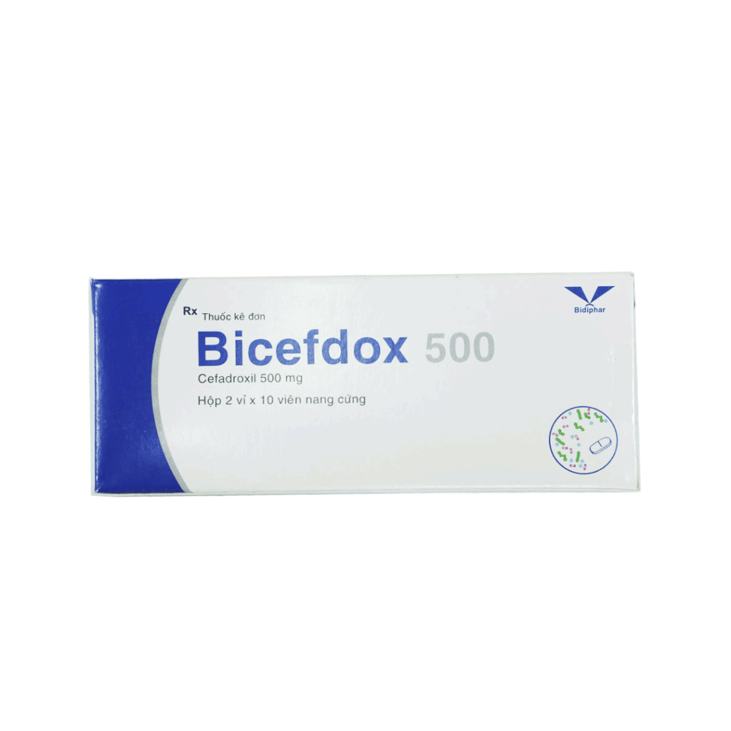 Thuốc Bicefdox 500mg Bidiphar Điều Trị Viêm Amidan, Viêm Tai Giữa, Nhiễm Trùng Tiết Niệu – Hộp 20 Viên