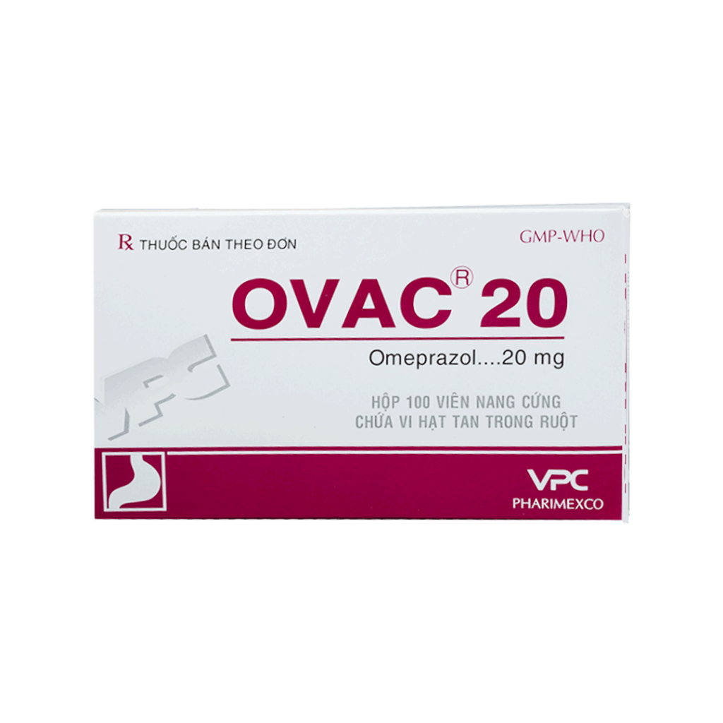 Thuốc Ovac 20 Pharimexco Điều Trị Loét Đường Tiêu Hóa – Hộp 100 Viên