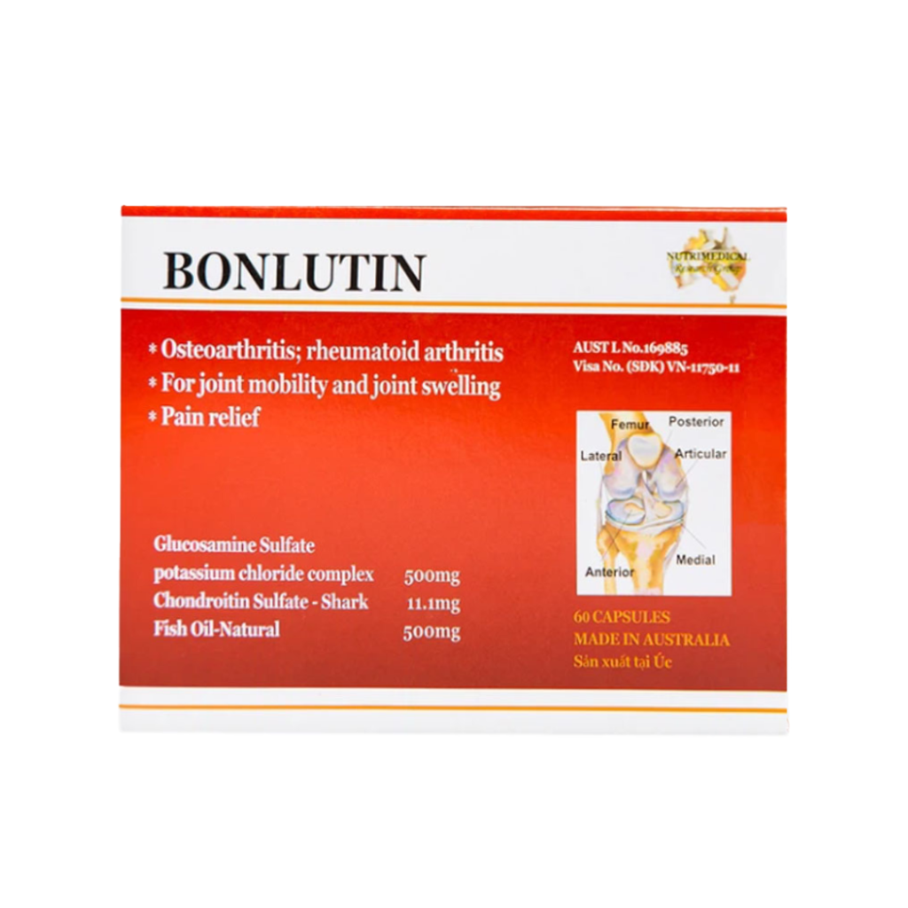 Thuốc Viên Nang Mềm Bonlutin Nutrimedical Điều Trị Thoái Hóa Khớp – Hộp 60 Viên