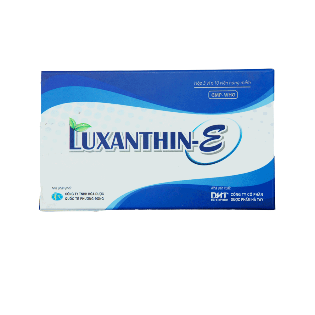 Thuốc viên nang mềm Luxanthin E 2.5mg điều trị khô mắt, giảm thị lực, đục thủy tinh thể – 3 vỉ x 10 viên