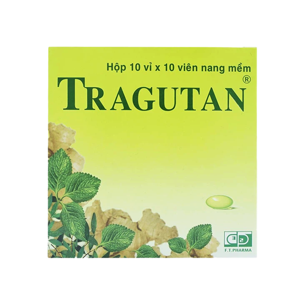 Thuốc Viên Nang Mềm Tragutan 100mg F.T Điều Trị Sát Khuẩn Đường Hô Hấp, Viêm Họng – Hộp 100 Viên