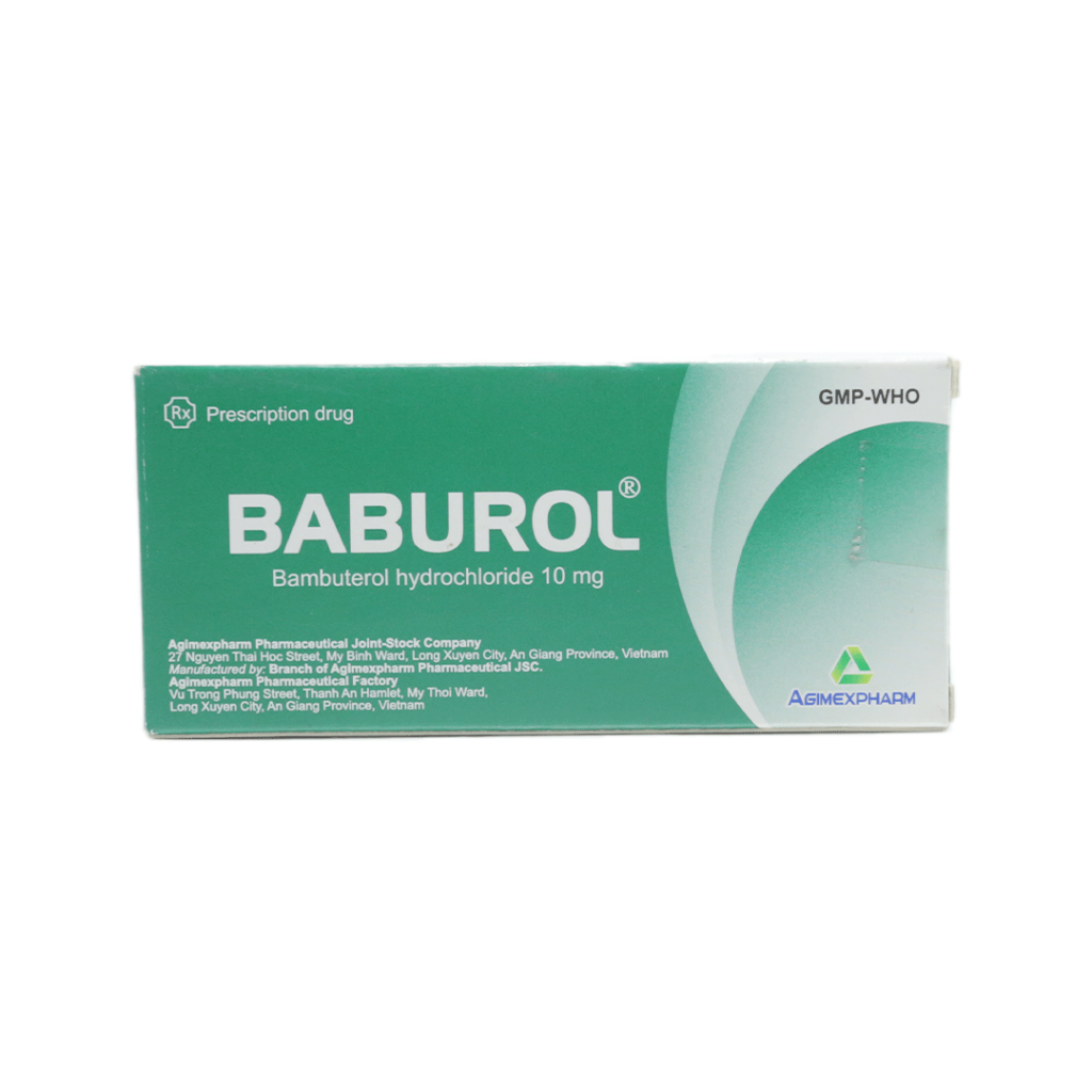 Thuốc viên nén Baburol 10mg Agimexpharm điều trị hen phế quản – 3 vỉ x 10 viên