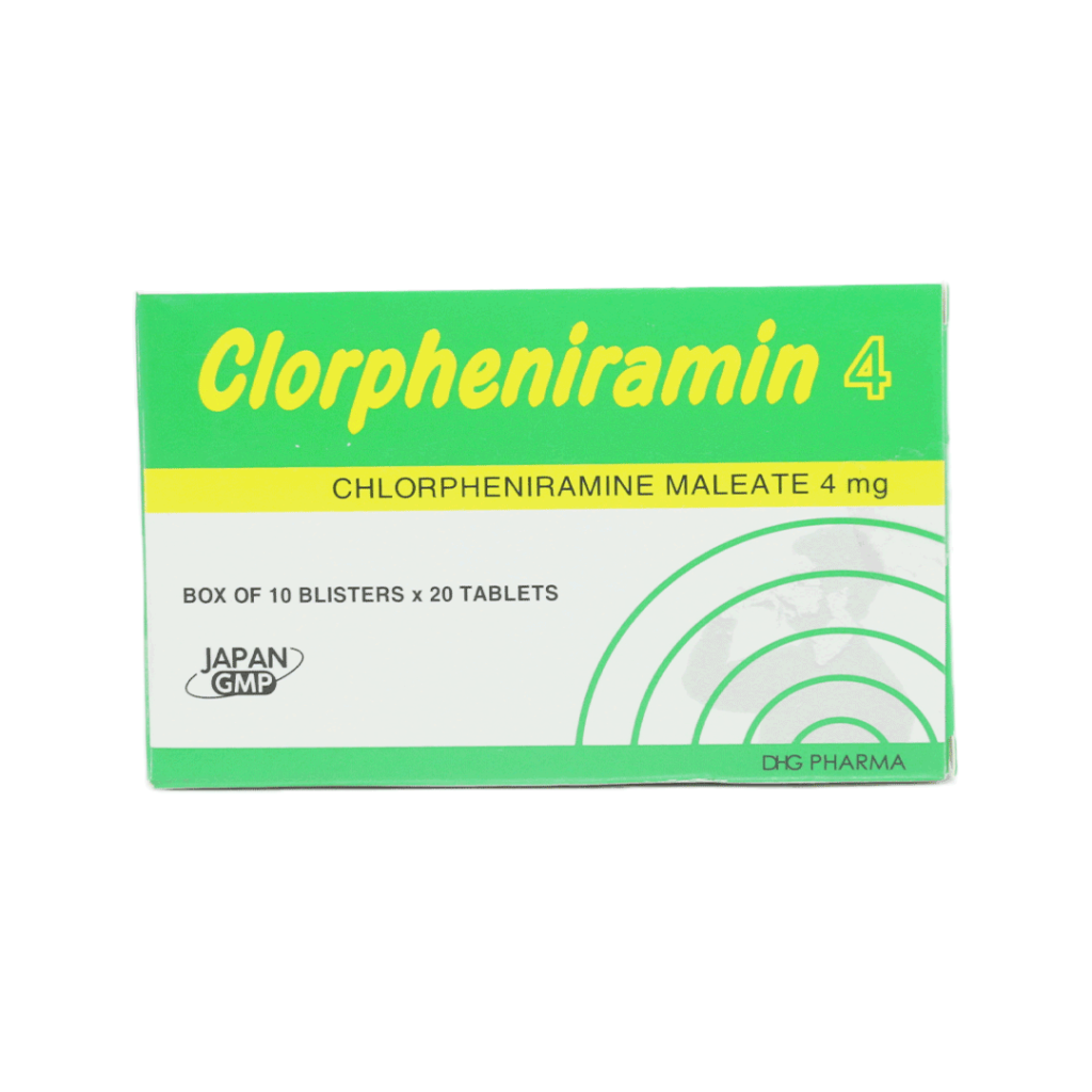 Thuốc Viên Nén Clorpheniramin 4mg DHG Điều Trị Viêm Mũi Dị Ứng, Mày Đay – Hộp 20 Viên