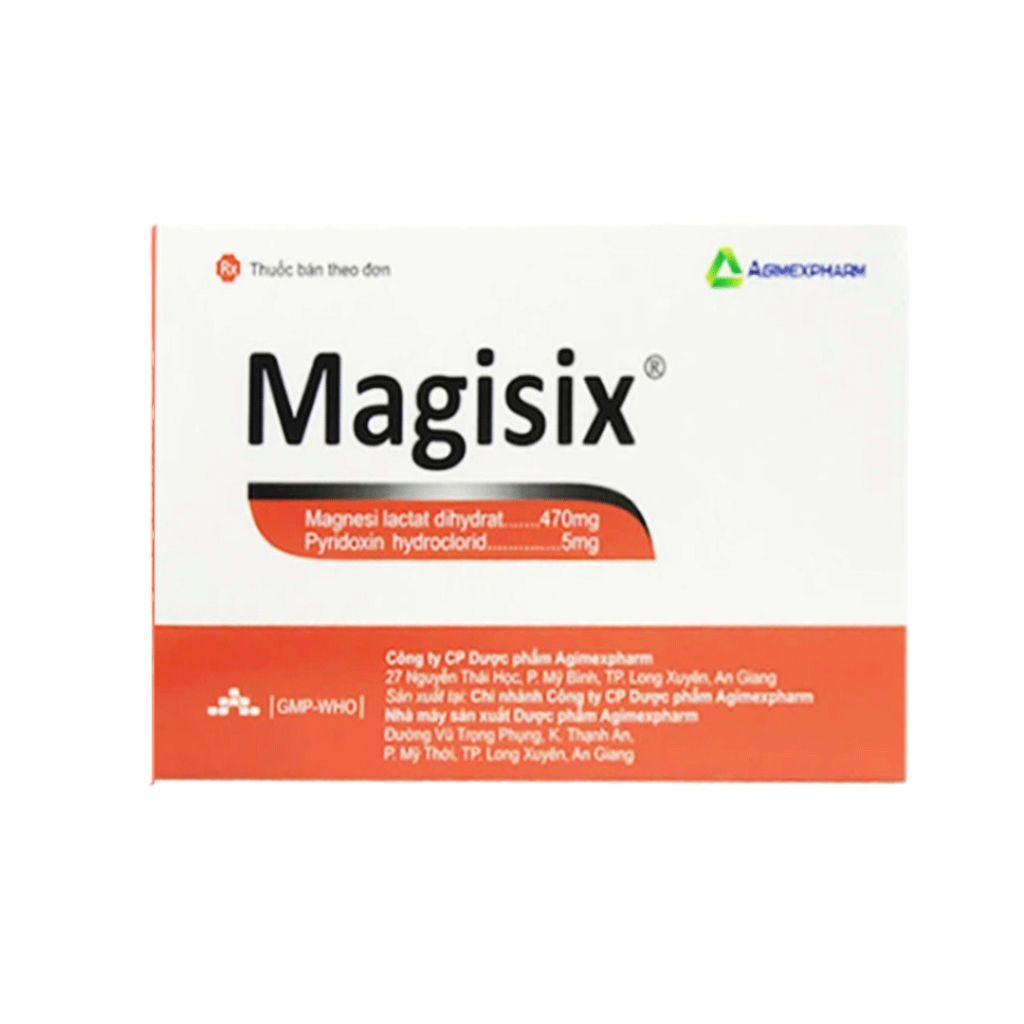 Thuốc viên nén Magisix  Agimexpharm điều trị thiếu Magnesi – 10 vỉ x 10 viên