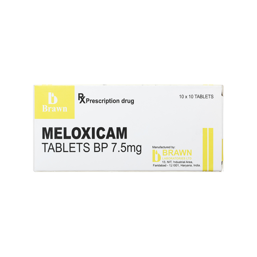 Thuốc Viên Nén Meloxicam 7.5mg Brawn Điều Trị Viêm Xương Khớp, Viêm Cột Sống Dính Khớp – Hộp 100 Viên