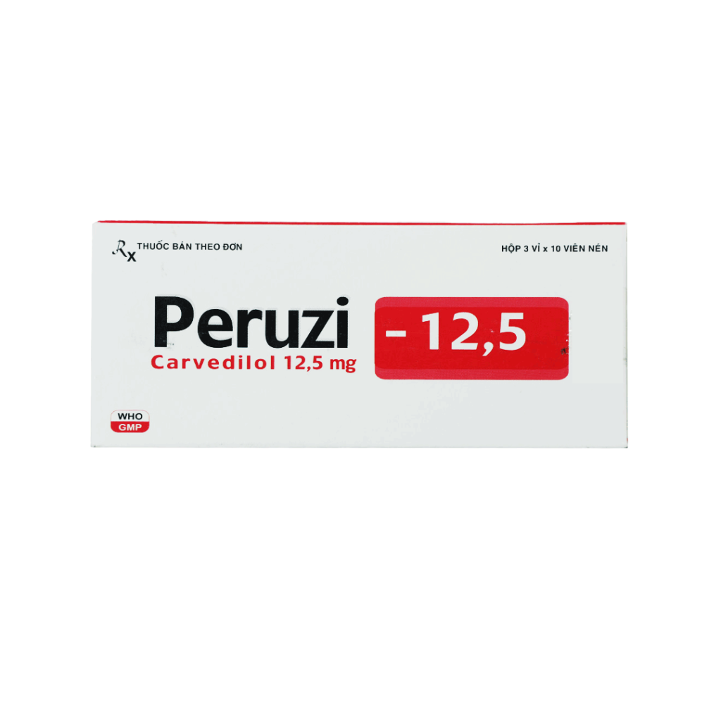 Thuốc Peruzi 12.5 Davi Điều Trị Bệnh Tăng Huyết Áp, Đau Thắt Ngực, Suy Tim – Hộp 30 Viên