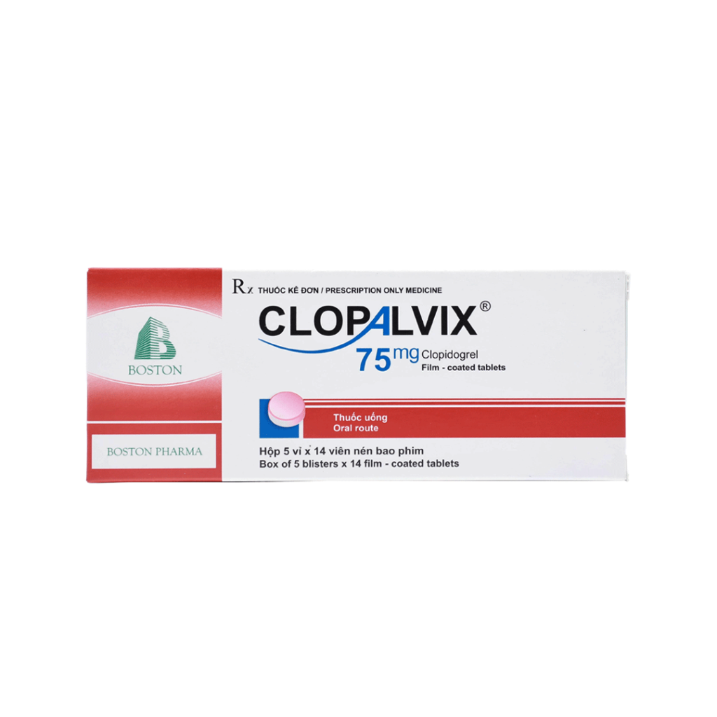 Thuốc Viên Nén Bao Phim Clopalvix 75mg Boston Điều Trị Nhồi Máu Cơ Tim, Dự Phòng Huyết Khổi – 5 Vỉ X 14 Viên