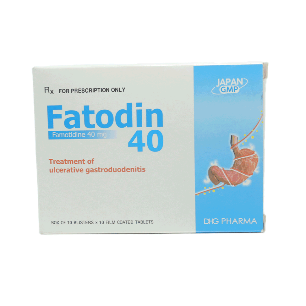 Thuốc Fatodin 40mg DHG Điều Trị Viêm Loét Dạ Dày, Trào Ngược Thực Quản – Hộp 100 Viên