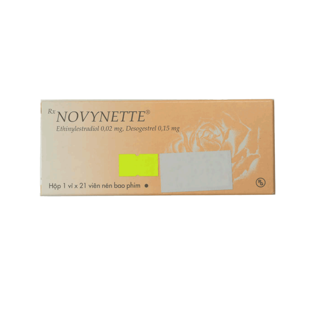 Thuốc viên nén bao phim Novynette 0.15mg Gedeon điều trị ngừa thai – 1 vỉ x 21 viên