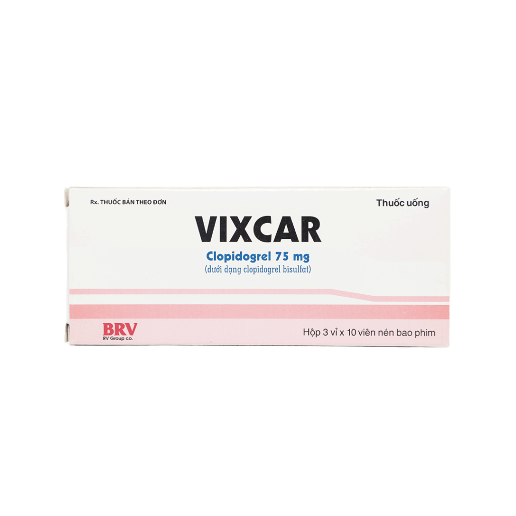 Thuốc Viên Nén Bao Phim Vixcar 75mg BRV Dự Phòng Huyết Khối, Nhồi Máu Cơ Tim, Đột Quỵ – 3 Vỉ X 10 Viên