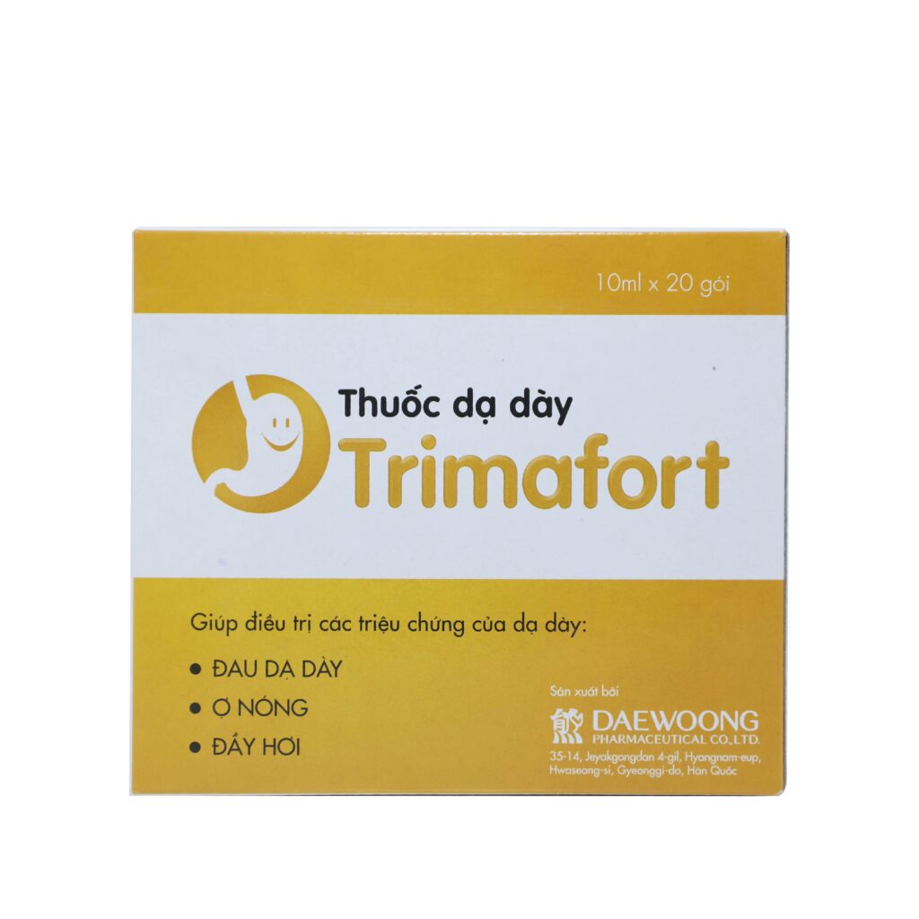 Thuốc hỗn dịch cam Trimafort 4097mg Daewoong điều trị tăng tiết acid, đau dạ dày – Hộp 20 Gói