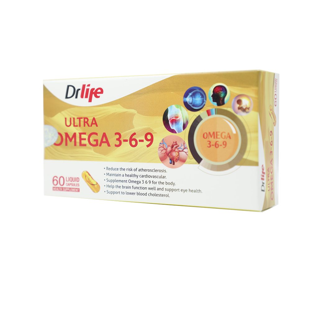 Viên Nang Mềm Ultra Omega 3-6-9 Drlife Hỗ Trợ Hạ Cholesterol, Tăng Cường Sức Khỏe – Hộp 60 Viên