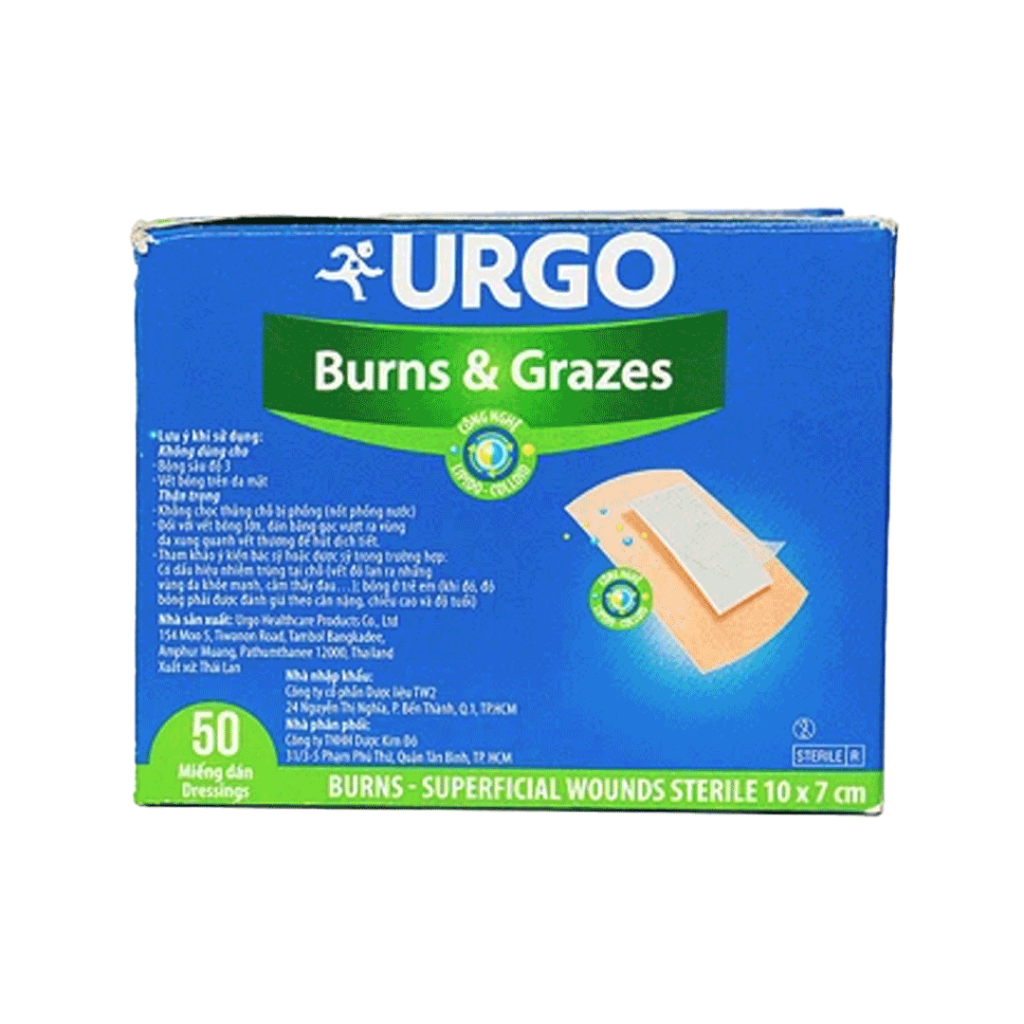 Băng Gạc Urgo Burns And Grazes 10 X 7cm – Hộp 50 Miếng