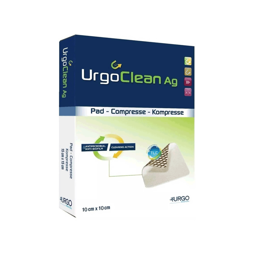 Gạc Thấm Hút Urgoclean Ag 10cm x 10cm – Hộp 10 Miếng