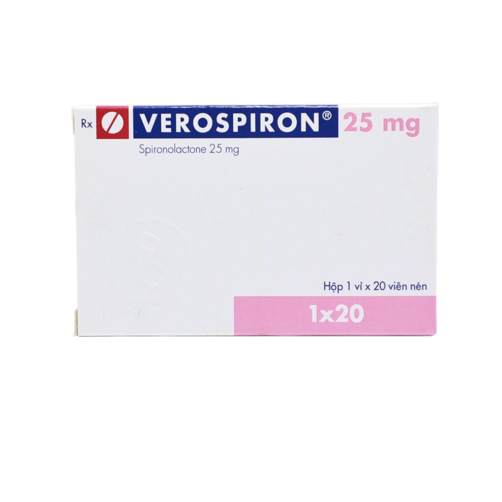 Thuốc viên nén Verospiron 25mg Gedeon điều trị tăng huyết áp, phù – 1 vỉ x 20 viên