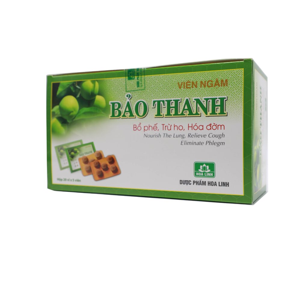 Viên Ngậm Bảo Thanh Hoa Linh hỗ trợ ho khan, ho đàm, viêm họng – 20 vỉ x 5 viên