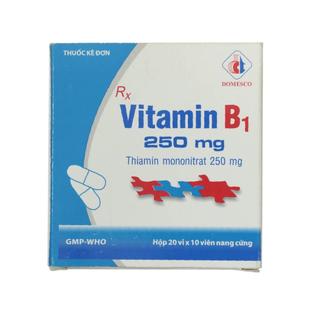 Thuốc viên nang cứng Vitamin B1 250mg Domesco điều trị thiếu vitamin B1 – 20 vỉ x 10 viên