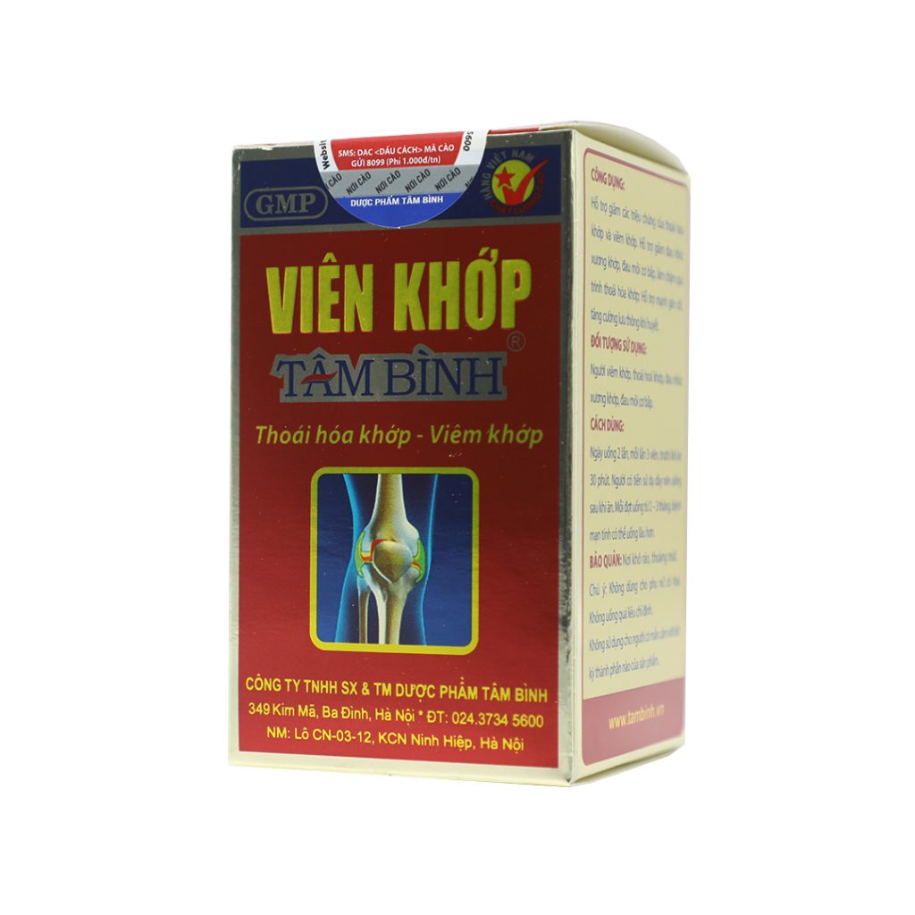 Viên nang cứng Khớp Tâm Bình hỗ trợ điều trị thoái hóa khớp, viêm khớp – Hộp 60 viên