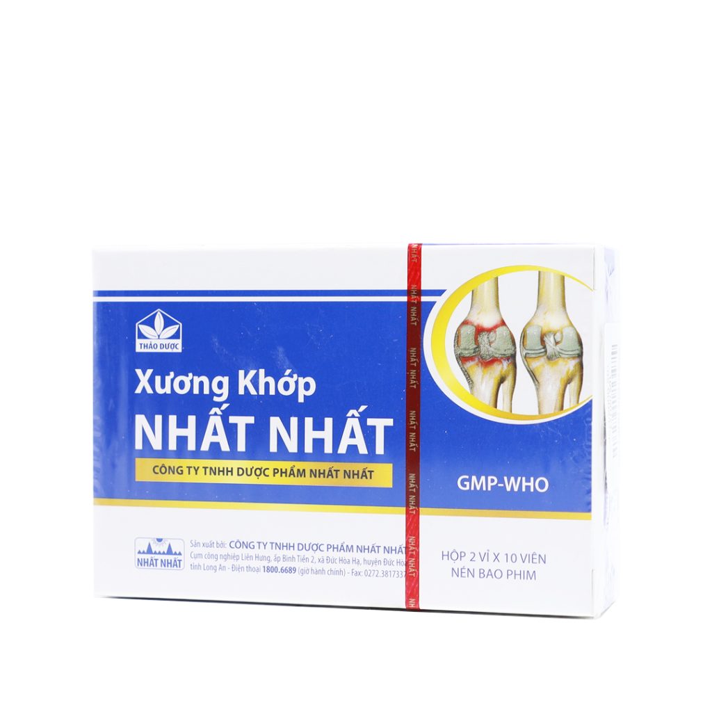 Thuốc viên nén bao phim Xương Khớp Nhất Nhất điều trị đau lưng, đau cột sống, đau thần kinh tọa – 2 vỉ x 10 viên