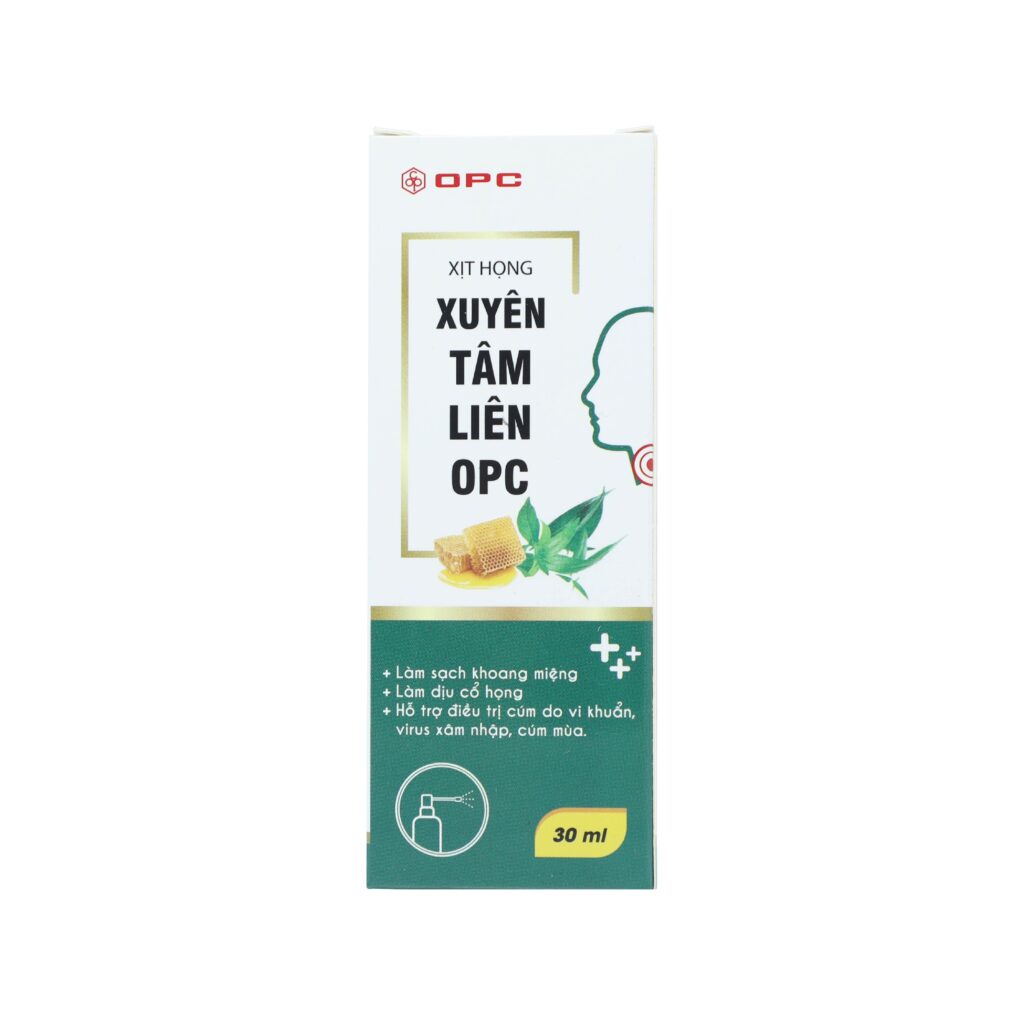 Xịt họng Xuyên Tâm Liên Opc hỗ trợ giảm ho, viêm họng – Chai 30ml