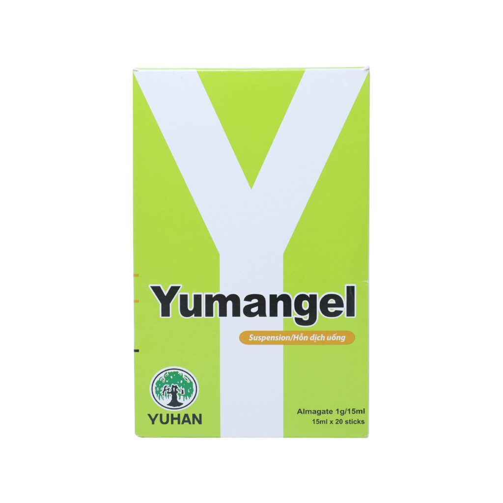 Thuốc hỗn dịch Yumangel 1g điều trị viêm loét dạ dày – tá tràng, ợ nóng, buồn nôn – Hộp 20 Gói