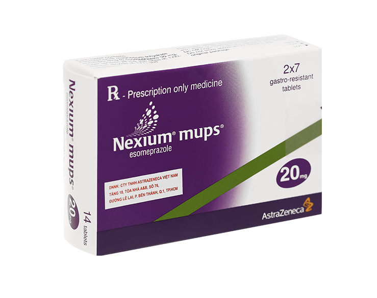 Thuốc viên nén Nexium Mups 20mg Astra điều trị viêm loét thực quản, trào ngược dạ dày – 2 vỉ x 7 viên